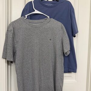 American Eagle Outfitters Men’s Short Sleeve Tees - Gray & Blue